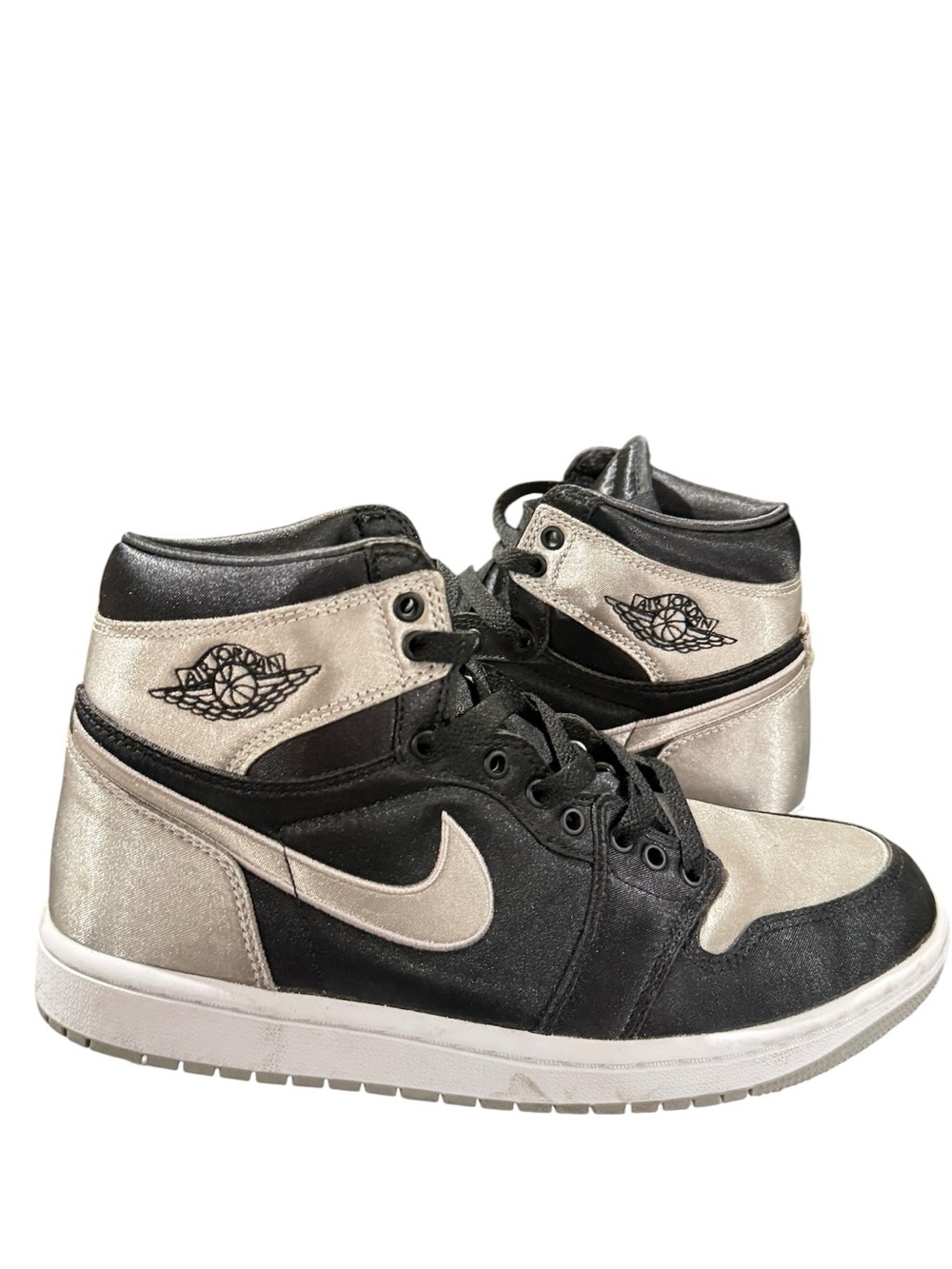 Nike Women’s Mid-Top Sneakers in Black and Metallic Silver